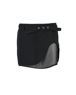The Attico Asymmetrical Zip Mini Skirt - Black