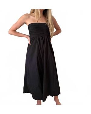 needii Ophelia Ruched Strapless Midi Dress - Black