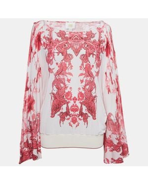 Roberto Cavalli Roberto Cavalli Floral Print Jersey Kimono Top - Red