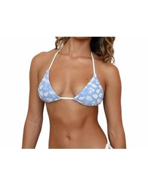 Dippin' Daisy's Palm Tie Back Triangle Bikini Top - Blue