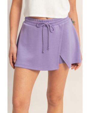 TRUEDAMES Wrap Front Elastic Waist Skort - Purple