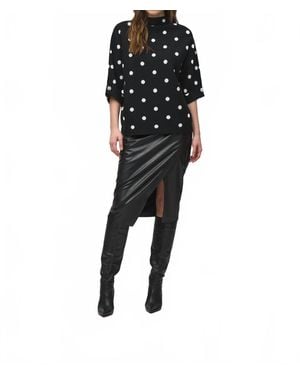 Joseph Ribkoff Jacquard Sweater Dot Print Top - Black