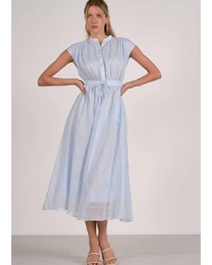 Elan Tie Waist Midi Dress - Blue