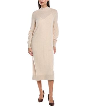 Lafayette 148 New York Mock Neck Cashmere-Blend Sweaterdress - Natural