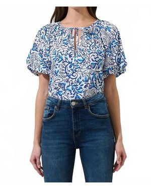 Sugarlips Shaun Puff Sleeve Blouse - Blue