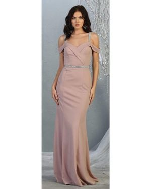 TRUEDAMES Cold Shoulder Formal Long Dresses - Multicolor