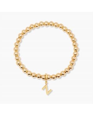 Brook and York Removable Letter Charm Stretch Beaded Initial Bracelet - Metallic