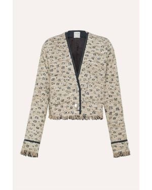 forte_forte Tweed Jacquard Cropped Jacket - Multicolor