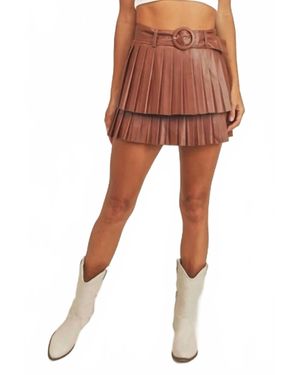 ..,merci Double Layered Pleated Mini Skirt - Orange
