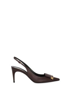 Sergio Rossi Burgundy Arrowhead Decorative Plaque Pumps - White