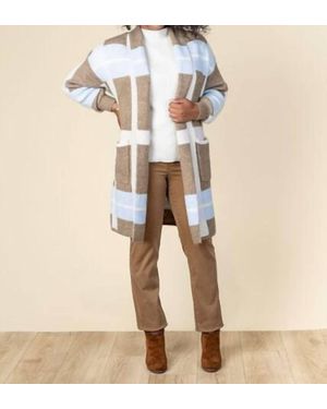 Funsport Chunky Plaid Long Cardigan - Natural