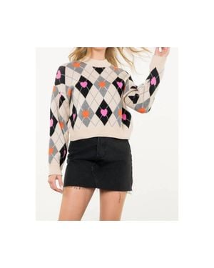 Thml Argyle Pattern Knit Sweater - Black