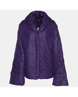 Marina Rinaldi Marina Sport By Quilted Nylon Open Neck Jacket - Purple