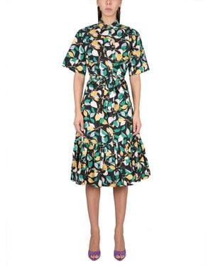 La DoubleJ Belted Shirt Dress With Classic Collar For - Green
