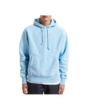 Champion C Life Reverse Weave Paint Splatter Hoodie - Blue