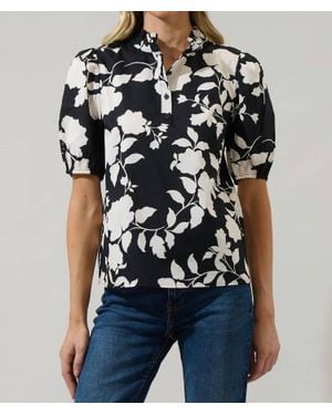 Sugarlips Mableton Floral Blouse - Black