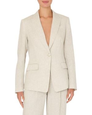 MILLY Alexa Linen Blazer - White