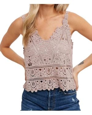 Bluivy Crochet Cami Top - Gray