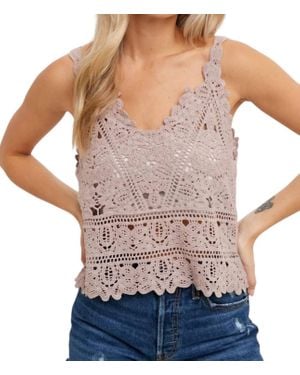 Bluivy Crochet Cami Top - Gray