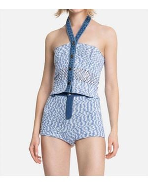 MY BEACHY SIDE Muse Crochet Mini Shorts - Blue