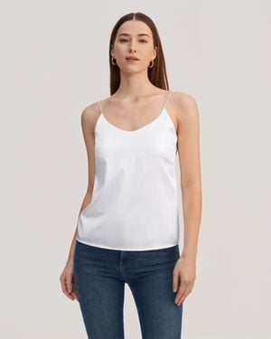 LILYSILK Built-In Bra Comfy Silk Camisole - White