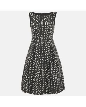 Max Mara Dotted Flared Mini Dress - Black