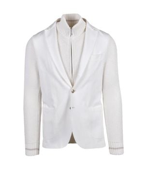Eleventy Cotton Polyamide Elastane Blazer - White