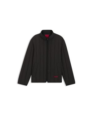 HUGO Logo-Detail Jacket With Quilting - Black