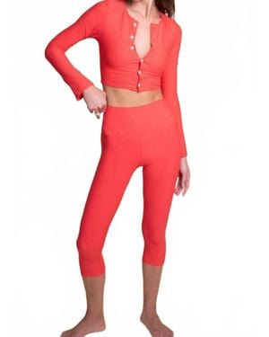Montce Zoe Capri Legging - Red