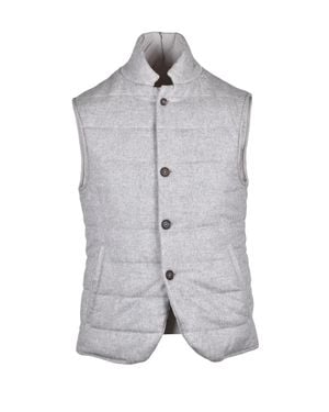 Eleventy Silk Cashmere Flannel Vest - Gray