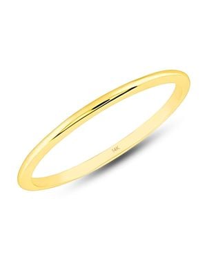 MAX + STONE 14K, Or Rose 1Mm Thin Wedding Band Dainty Stacking Ring - Metallic
