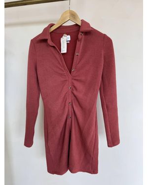 Saylor Meliah Cut Sew Rib Knit Mini Dress - Red