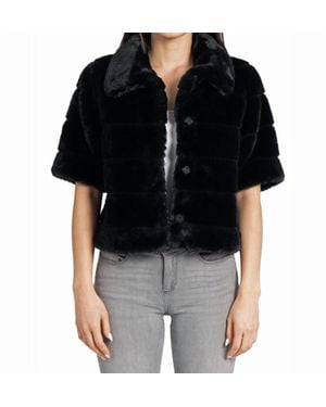 Love Token Lester Faux Fur Shrug - Black