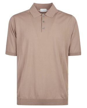 Ballantyne Short Sleeve Plain Cotton Polo - Brown