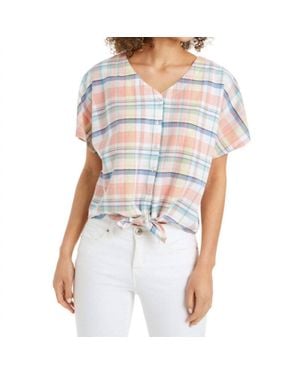 Style & Co. Petite Tie Front Blouse - White