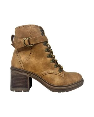 Very G Donatella Chunky Combat Lace Up Bootie - Brown