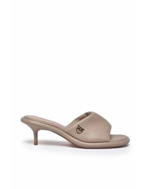 Pinko Leather Mules Sandals - Pink