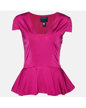 Roberto Cavalli Jersey Peplum Top - Purple