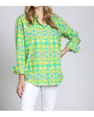 Apny Boyfriend Button-Up Shirt - Green