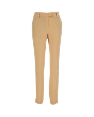 Alberto Biani Straight-Leg Fluid Fabric Cropped Pants - Natural