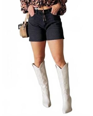 Dex Mid Rise Denim Shorts - Blue