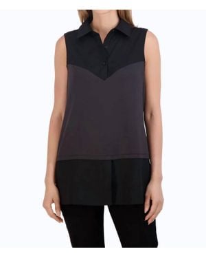 Foxcroft Layering Sleeveles Tunic Top - Black