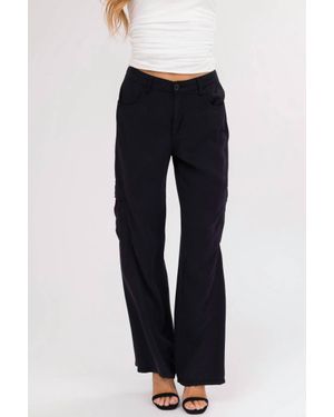 Risen High Rise Tencel Wide Cargo Pants - Blue