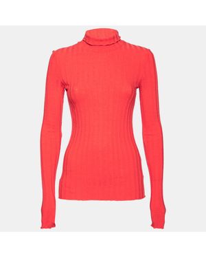 Simon Miller Rib Knit Long Sleeve Turtle Neck Sweater - Red