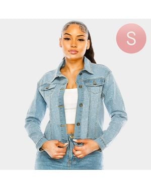 TRUEDAMES Bling Denim Jacket - Blue