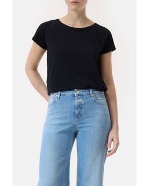 Closed Raglan Cotton T-Shirt - Black