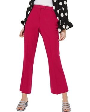 TOPSHOP Slim Kick Flare Cropped Pants - Red
