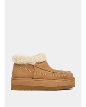 Shu Shop Ulla Faux Fur Lined Platform Booties - Brown