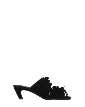 Ash Quincy Fringed Suede Loafers - Black