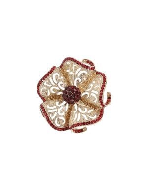 SOH Stone Setting Flower Ring - Metallic